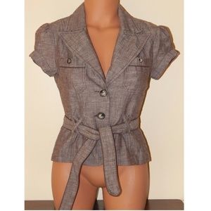 A. Byer Top Fitted Jacket Brown M. Marled EUC